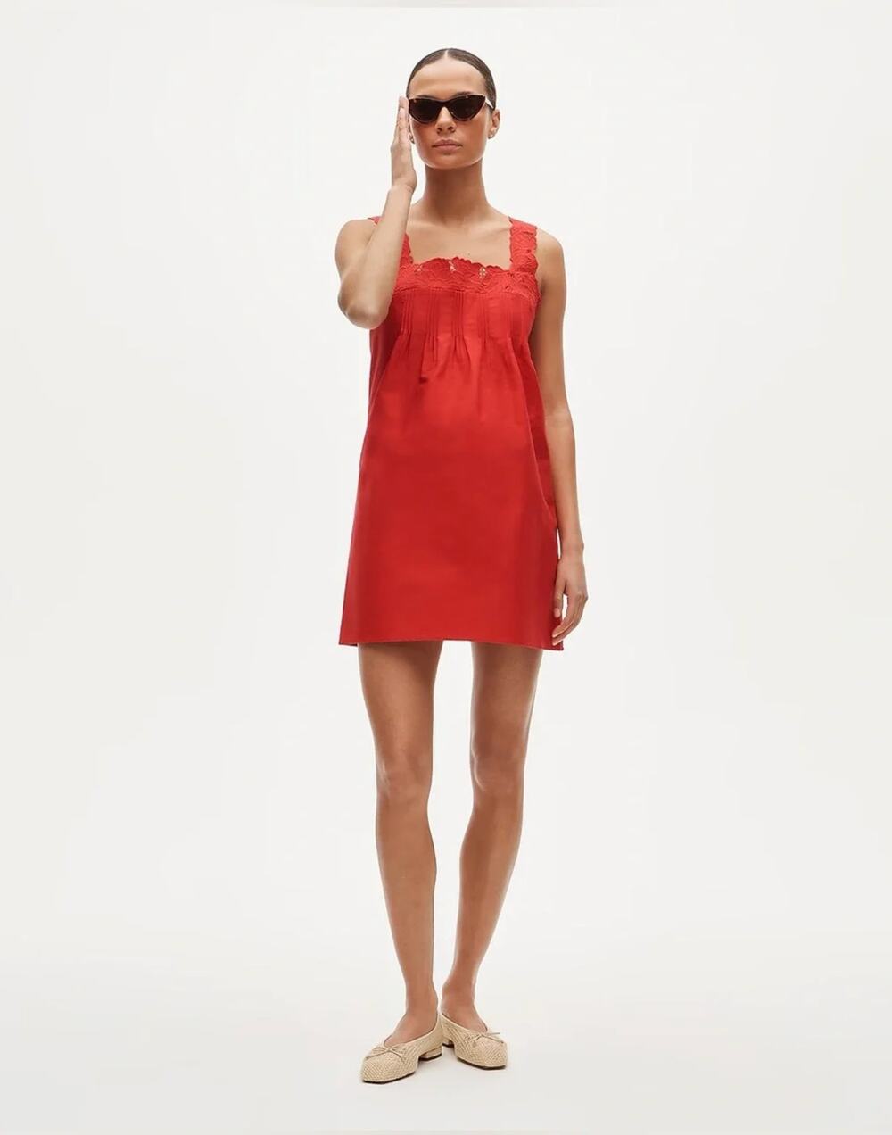 J Crew Ondine Dress L Red NWT CU782 Floral Embroidered Travel Resort Coastal